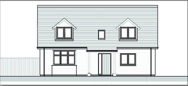 Lot: 85 - OUTBUILDINGS WITH PLANNING CONSENT FOR A DETACHED DWELLING - Front elevation